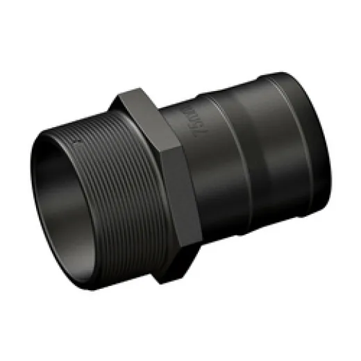 Trudesign Tülle mit Außengewinde (3" x 75 mm, schwarz)