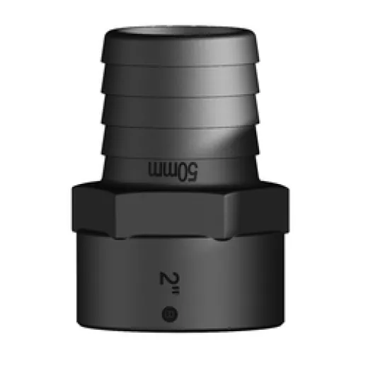 Trudesign Tülle mit Innengewinde (2" x 50 mm, schwarz)