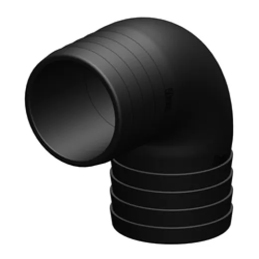 Trudesign Verbindung mit 2 Tüllenenden 90° - Schwarz, 50 mm