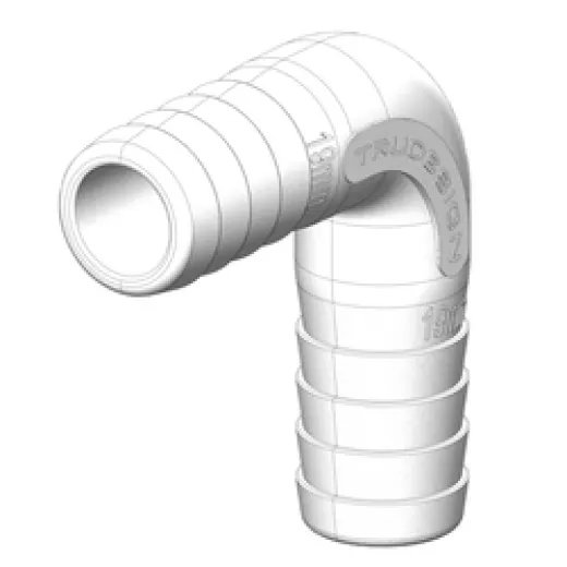 Trudesign Verbindung mit 2 Tüllenenden 90° - Weiß, 19 mm