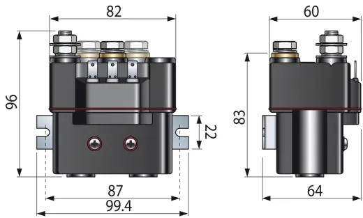 Umkehr-Relaisbox 150A 24V IP66 (T6415-24)