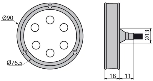 Unterwasserl.6 Power LED 988l blau 12-28V IP68