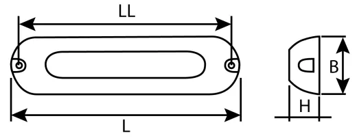 Unterwasserlampe 2 LED blau 12-24V