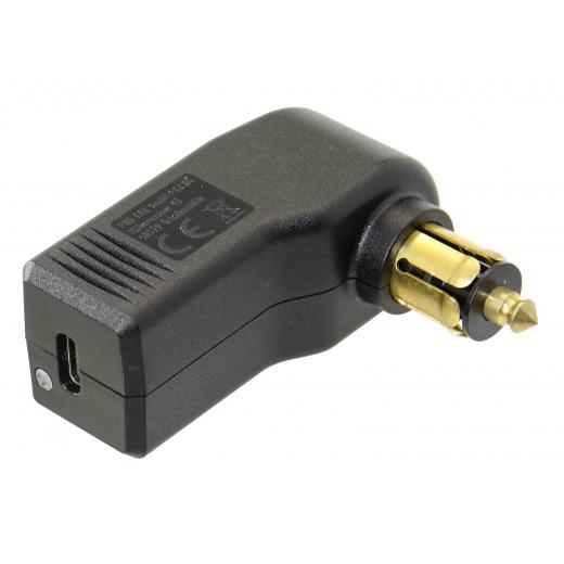 USB-C Ladestecker 90° 12/24V 3A für KFZ-Steckdosen 12mm SB-Pack