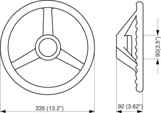 V32 KS-Steuerrad Antivibration Ø335mm SCHWARZ