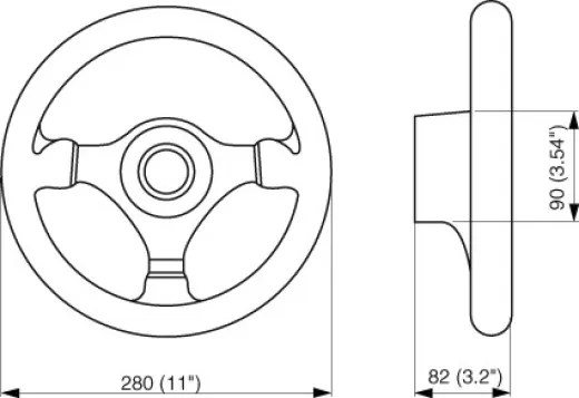 V45G KS-Steuerrad Soft Grip Ø280mm GRAU