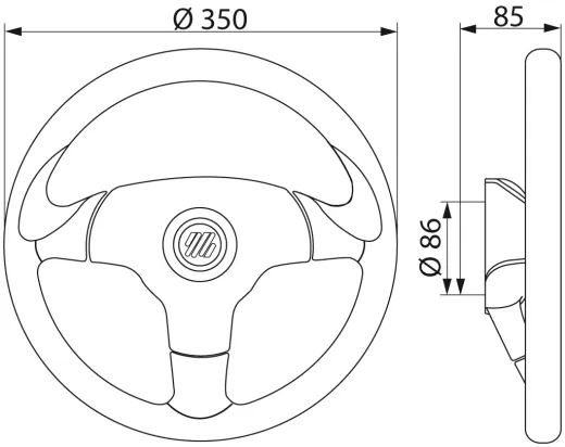 V60 ANTIGUA Steuerrad schwarz 350mmØ