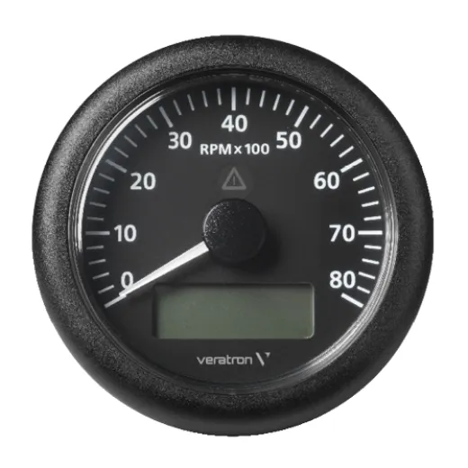 Veratron Drehzahlmesser (12/24V, schwarz, 0-8000, 85 mm)