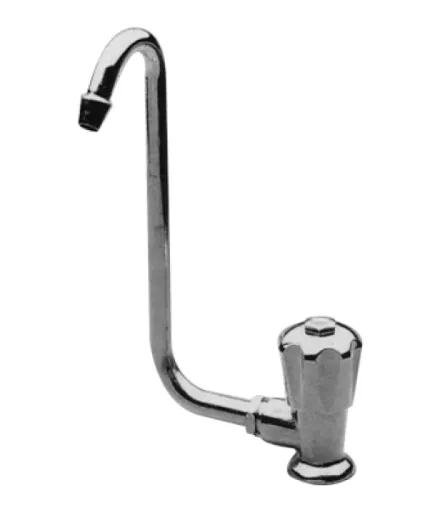 Verchromter Wasserhahn Mit Faltbarem 10mm-Auslauf, Anschluß 3/8", Knopf Auf Rechter Seite