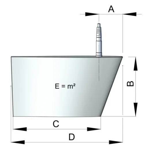 Vetus 2Stk Edelstahlflossen Oberfläche 05 m²