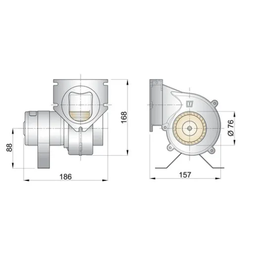 Vetus Absaugventilator VENT7612A 24V AD 76mm