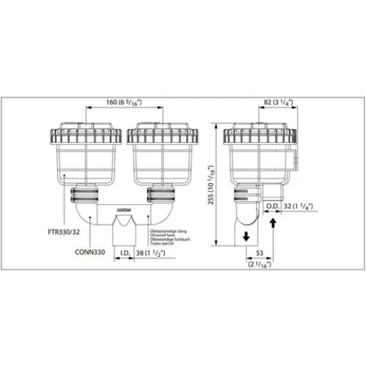 Vetus Anschlußteil f 2x 33032
