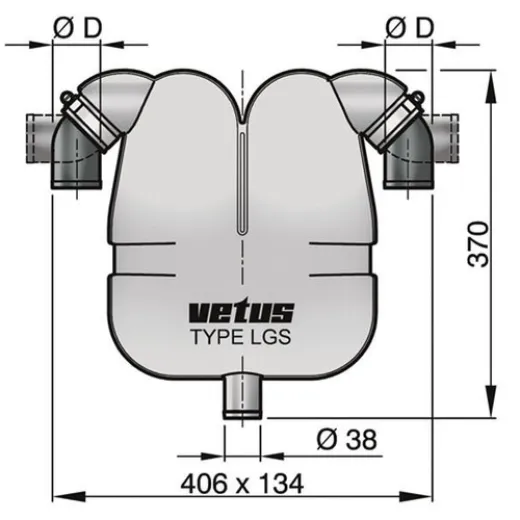 Vetus AuspuffgasSeparator 38 40mm Anschl