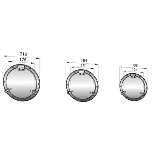Vetus Bullauge PQ52 Edelstahl smoke