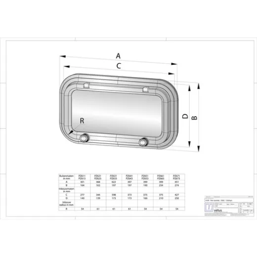 Vetus Bullauge PZ673 Aluminium Kategorie A3