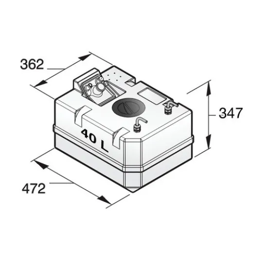 Vetus Dieseltank 40l kpl 8mm Anschluß