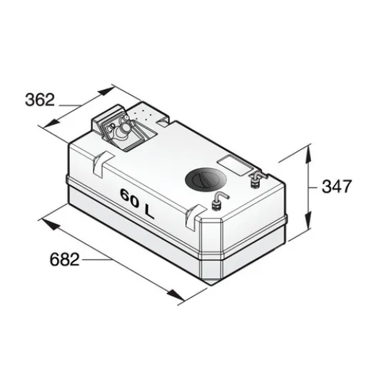 Vetus Dieseltank 60l kpl 8mm Anschluß