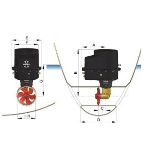 Vetus elektr Bugschraube 600N 60kgf 24V