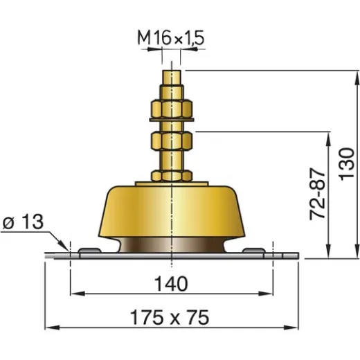 Vetus flexibles Motorlager Typ HY230 55
