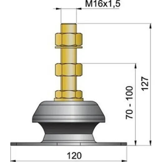 Vetus flexibles Motorlager TypK35