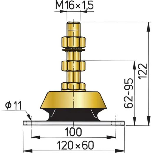 Vetus flexibles Motorlager TypK75