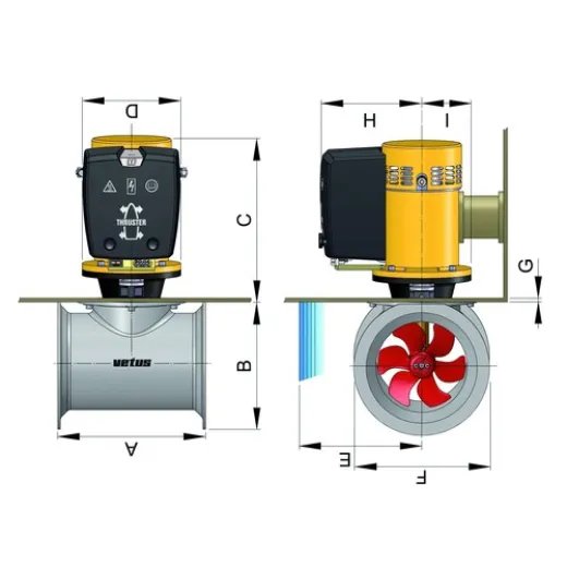 Vetus GFK Heckschrauben-Montagesatz Ø 125 mm