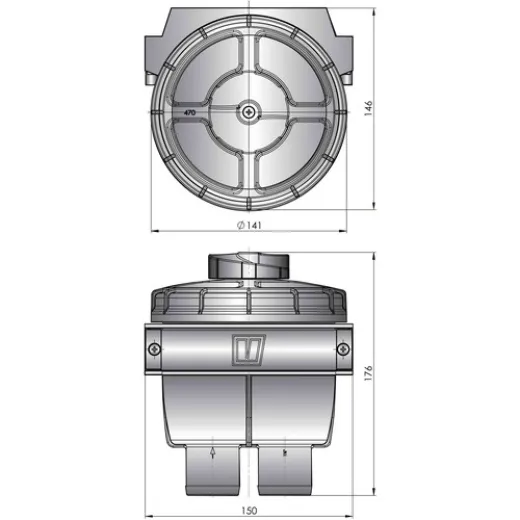Vetus Kühlwasserfilter Typ 470 318 mm