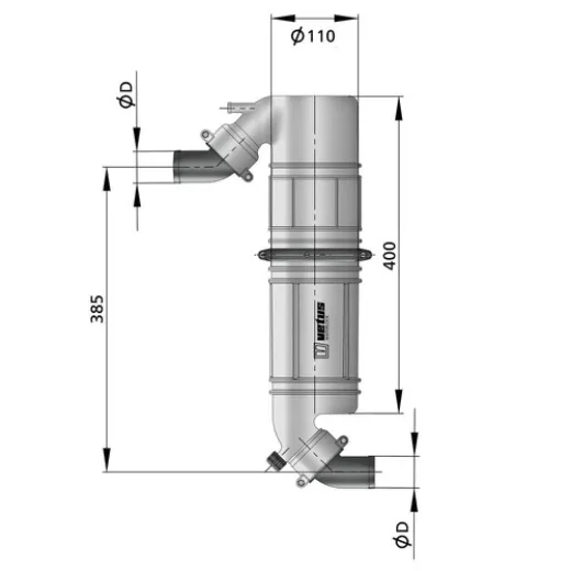 Vetus Kunststoff Schwanenhals Schalldämpfer 40mm
