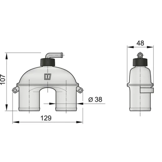 Vetus Kunststoffbelüfter mit Ventil 38mm