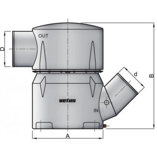 Vetus KunststoffWassersammler 45 127152mm