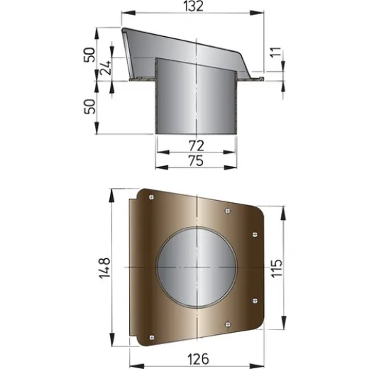 Vetus Lüftungsmuschel SCIROCCO AD75mm