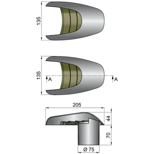 Vetus Lüftungsmuschel TYP100 AD100mm
