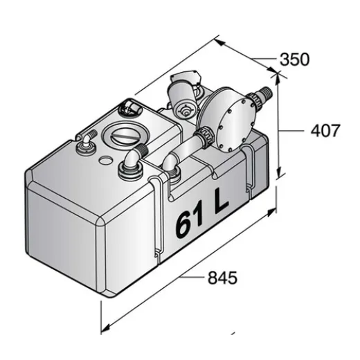 Vetus Schmutzwassertanksystem 61L12V