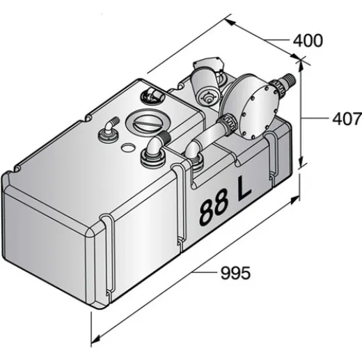 Vetus Schmutzwassertanksystem 88l12V