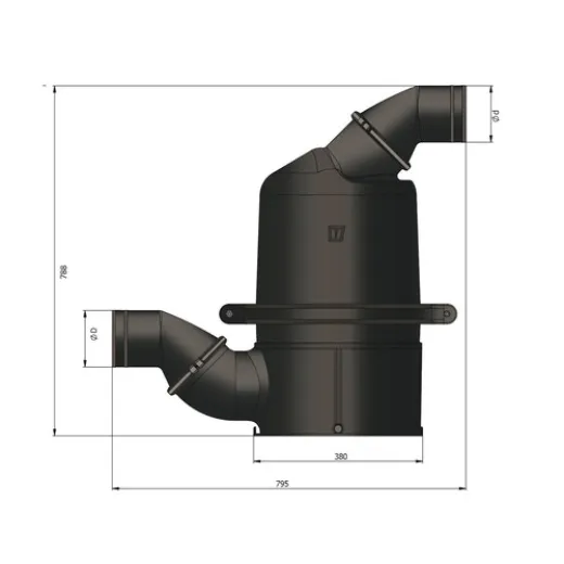 Vetus Wassersammler, schwarz, Ø 127mm