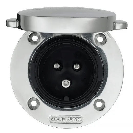 Victron 16A 250 V Edelstahl Landstrom Einbau-Steckdose mit Abdeckung