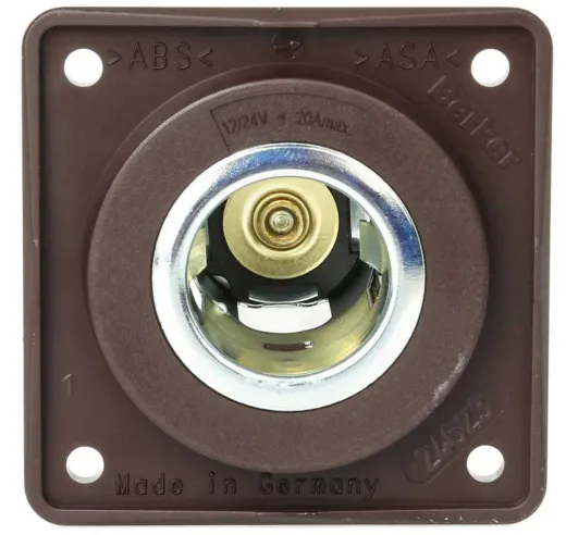 Wandsteckdose für großen Stiftstecker (braun matt)