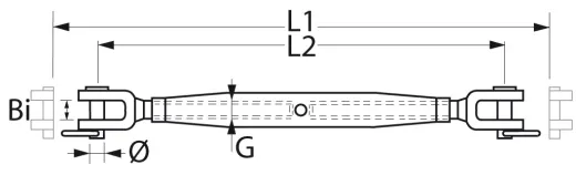Wantenspanner AISI316 M5 Gabel/Gabel