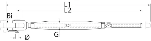 Wantenspanner AISI316 M8 für Ø5mm Gabel/Terminal