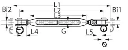Wantenspanner Bronze 5/8" Gabel/Toggle Bolz. 16mm