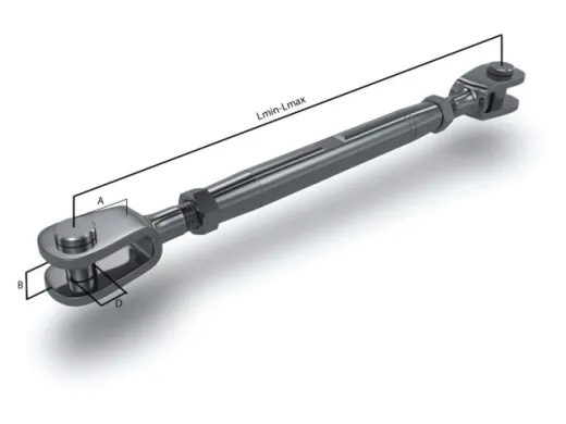 Wantenspanner Gabel-Gabel M16 8mm