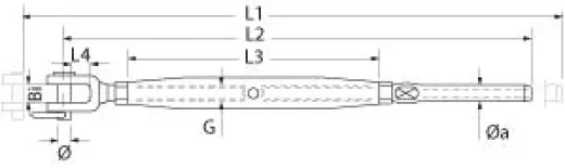 Wantenspanner Gabel-Terminal M8 für 5.0mmØ