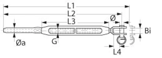 Wantensp.Bronze 3/4Gabel/Terminal 12mmØ Bolz.19mm