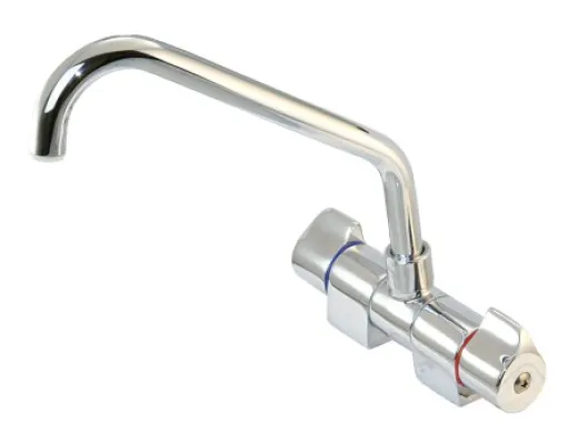 Warm-Kalt-Keramik Mischer in Messing verchromt