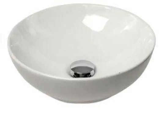 Waschbecken Aufbau (rund, weiß, 410 mm, 160 mm)