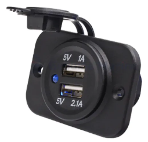 Wasserdichter Dc Usb Steckdose Mit 2 Eingangen (Einzel)