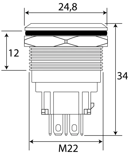 Wasserdichter Taster 22mm LED grün/rot
