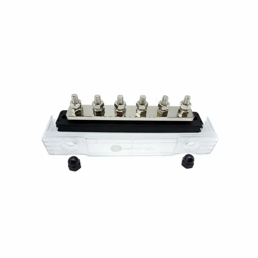 WATTSTUNDE® Busbar 6xM8 150 A / 70 V schwarz