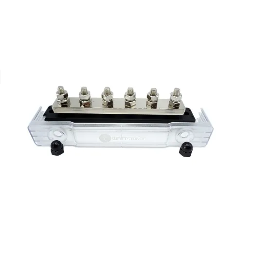 WATTSTUNDE® Busbar 6xM8 300 A / 70 V schwarz