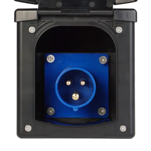 WATTSTUNDE® CEE-Einbausteckdose schwarz mit Magnetklappe, 16A